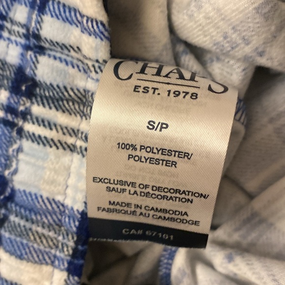 Chaps Men’s Flannel Shorts Blue Plaid Small - Picture 4 of 8